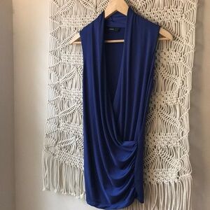 Iodice Royal blue plunge neck top from Brazil sz L